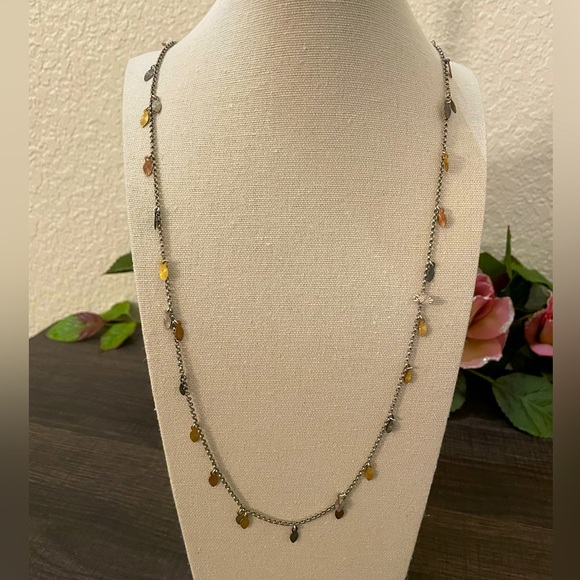 Three Color Leaf Necklace - Picture 1 of 4